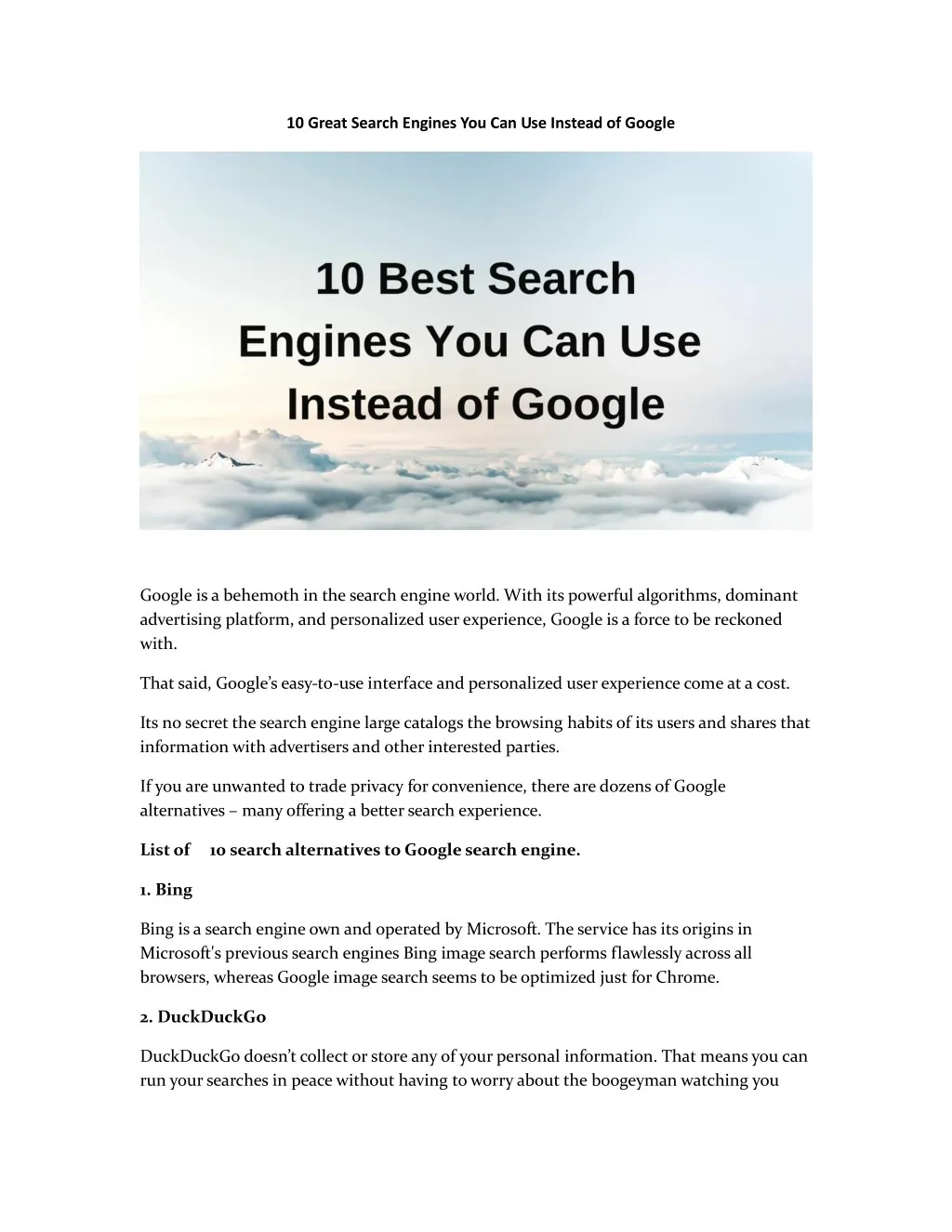 10 great search engines you can use instead