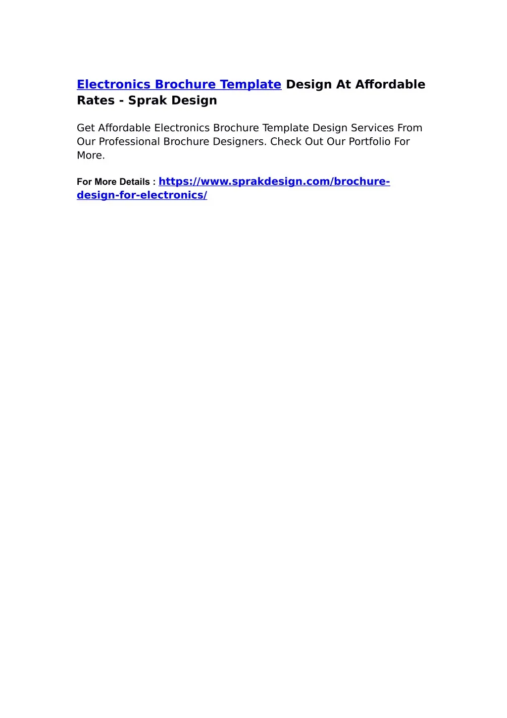 electronics brochure template design