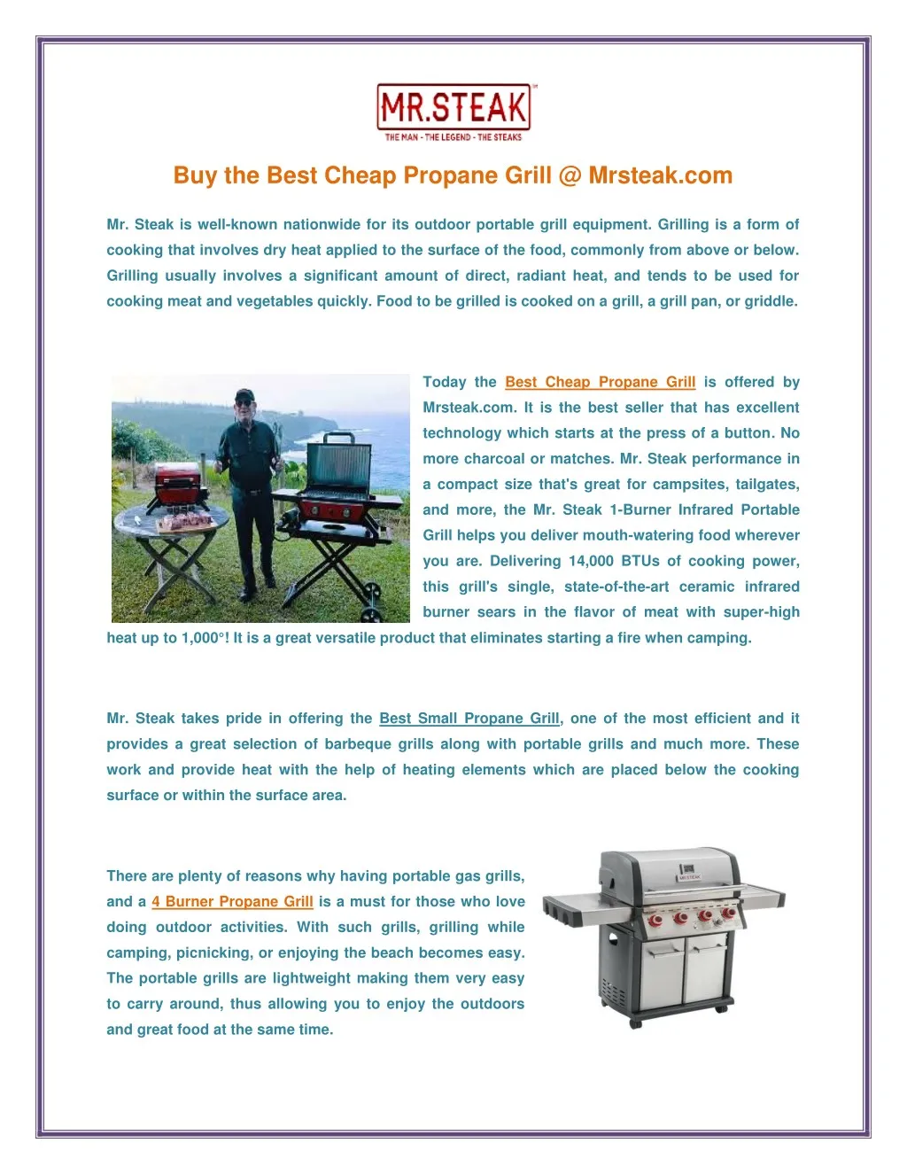 buy the best cheap propane grill @ mrsteak com