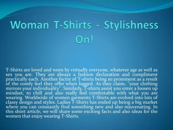 Woman T-Shirts - Stylishness On!