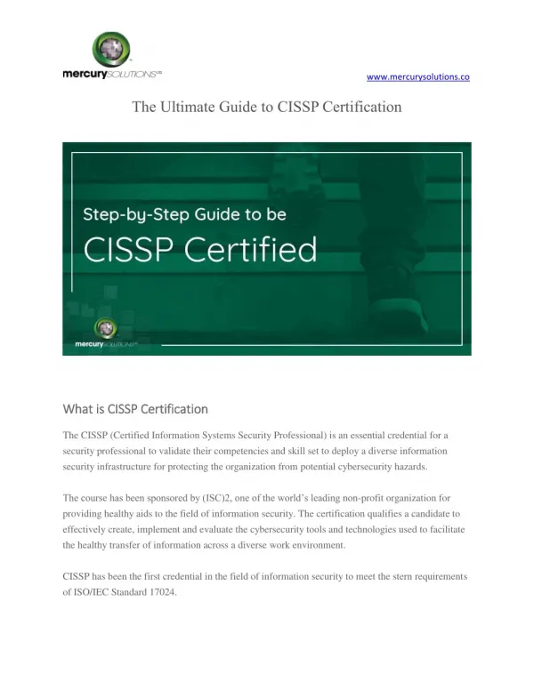 The Ultimate Guide to CISSP Certification