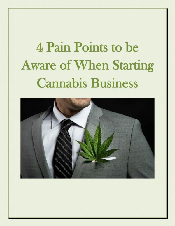 4 Pain Points to be Aware of When Starting Cannabis Business