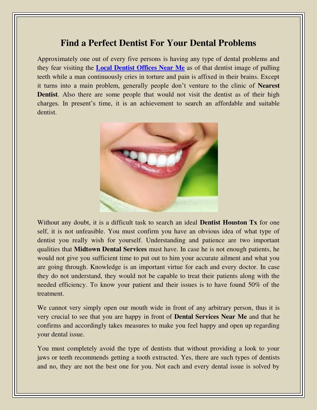 find a perfect dentist for your dental problems
