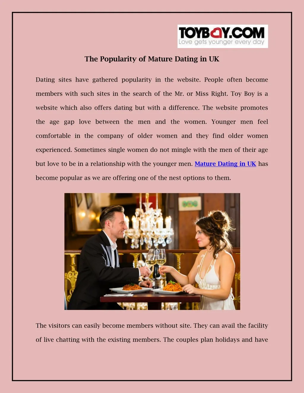 the popularity of mature dating in uk
