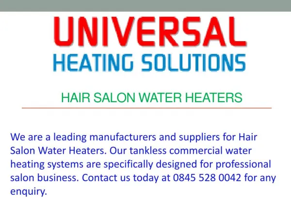 Hair Salon Water Heaters