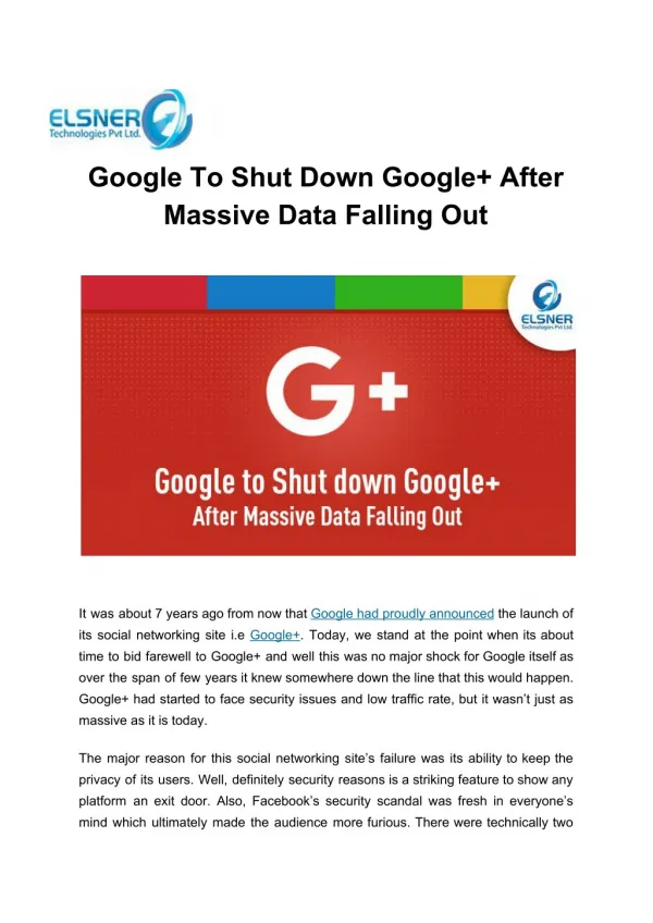 Google To Shut Down Google After Massive Data Falling Out
