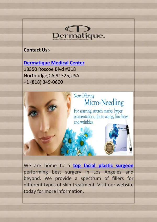 Top Facial Plastic Surgeon | Dermatique Skin Spa