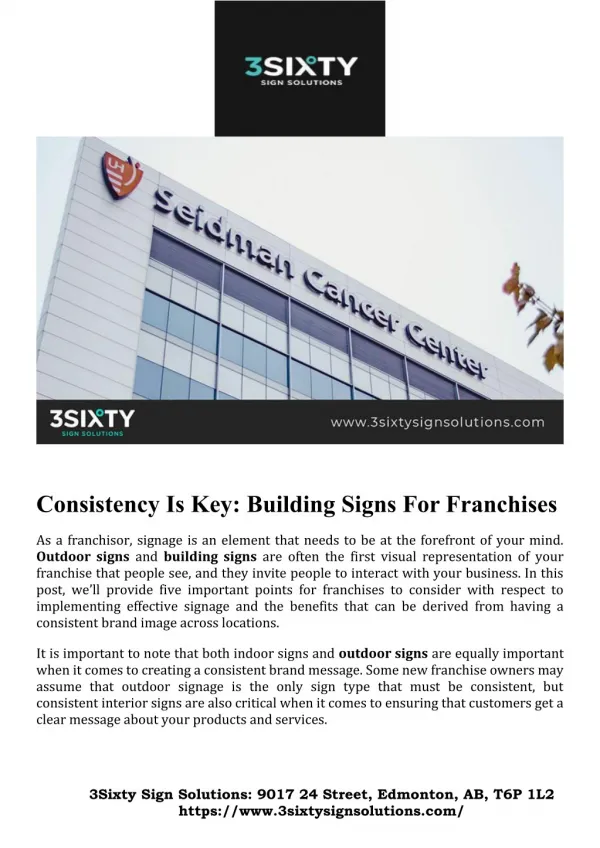 Consistency Is Key: Building Signs For Franchises
