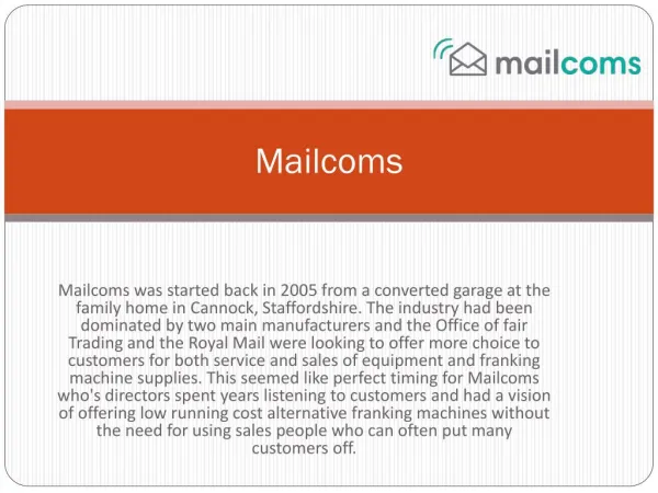 Mailcoms Ltd- Franking Machines