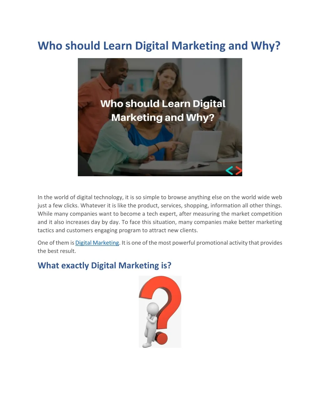 who should learn digital marketing and why