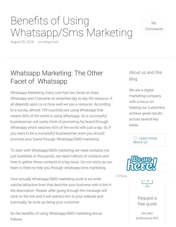Benefits of Using Whatsapp Marketing by Sanbrains
