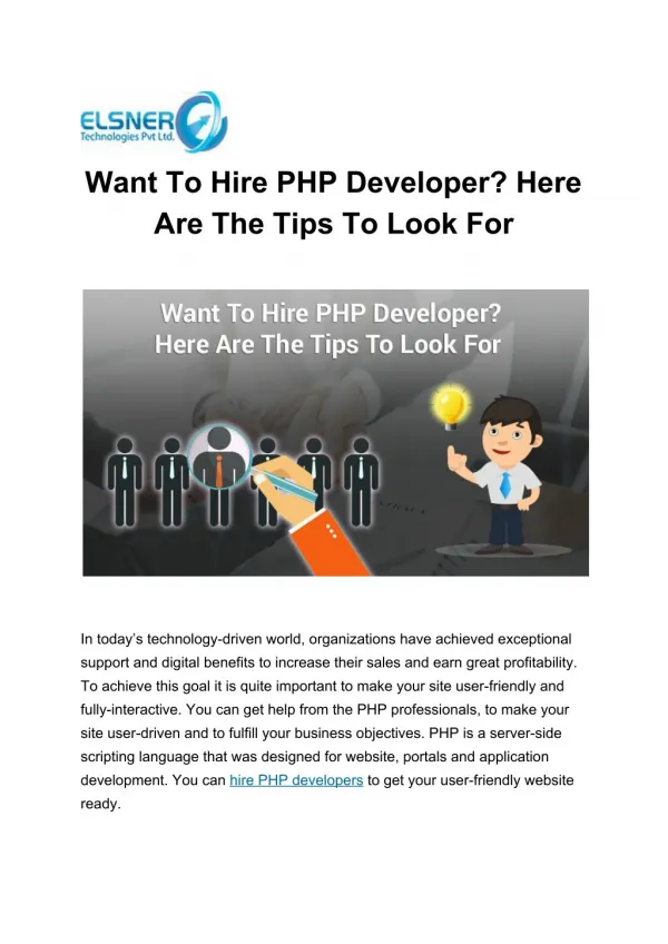 Best Tips To Hire PHP Developer