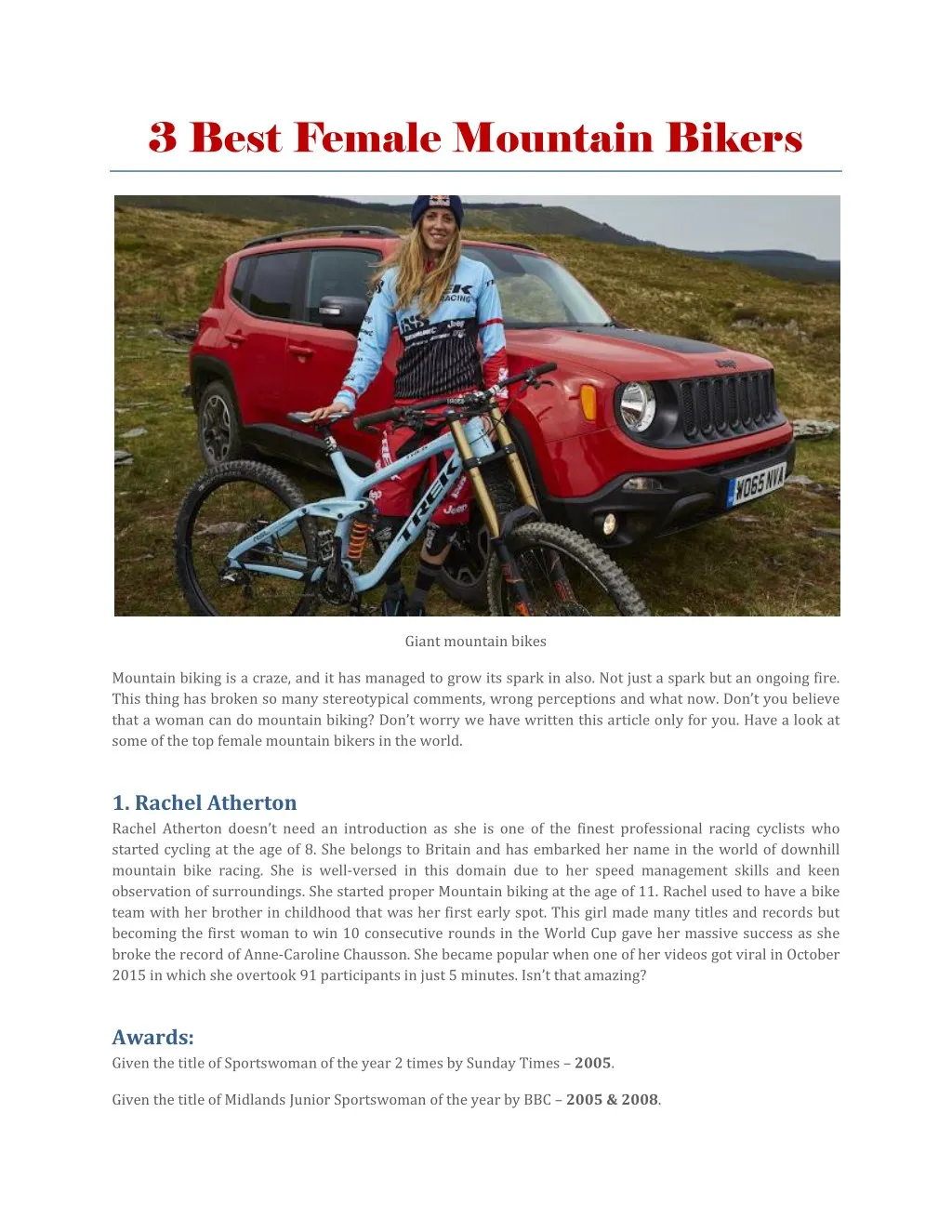 3 best female mountain bikers