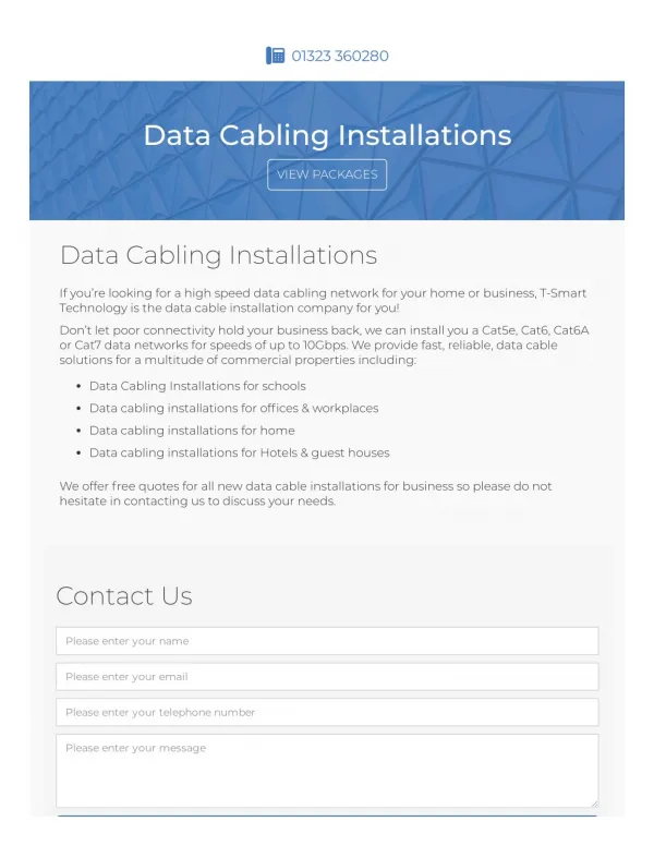 Data Cabling Installation East Sussex | T-Smart Technology