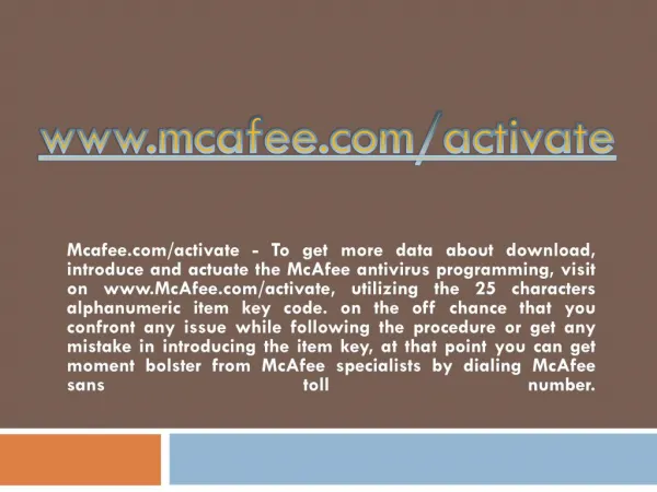 www mcafee com activate