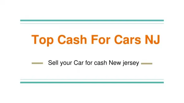 Sell your Car for cash NJ