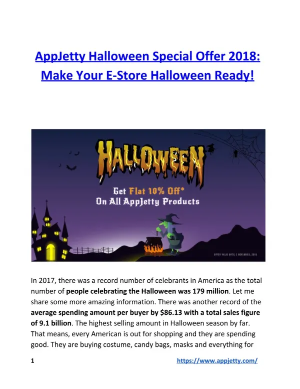 AppJetty Halloween Special Offer 2018: Make Your E-Store Halloween Ready!