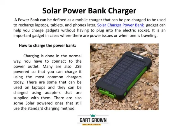 Solar Charger Power Bank Online | Portable Solar Mobile Battery Charger