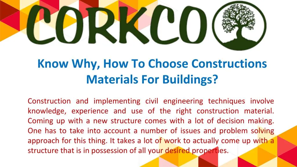know why how to choose constructions materials