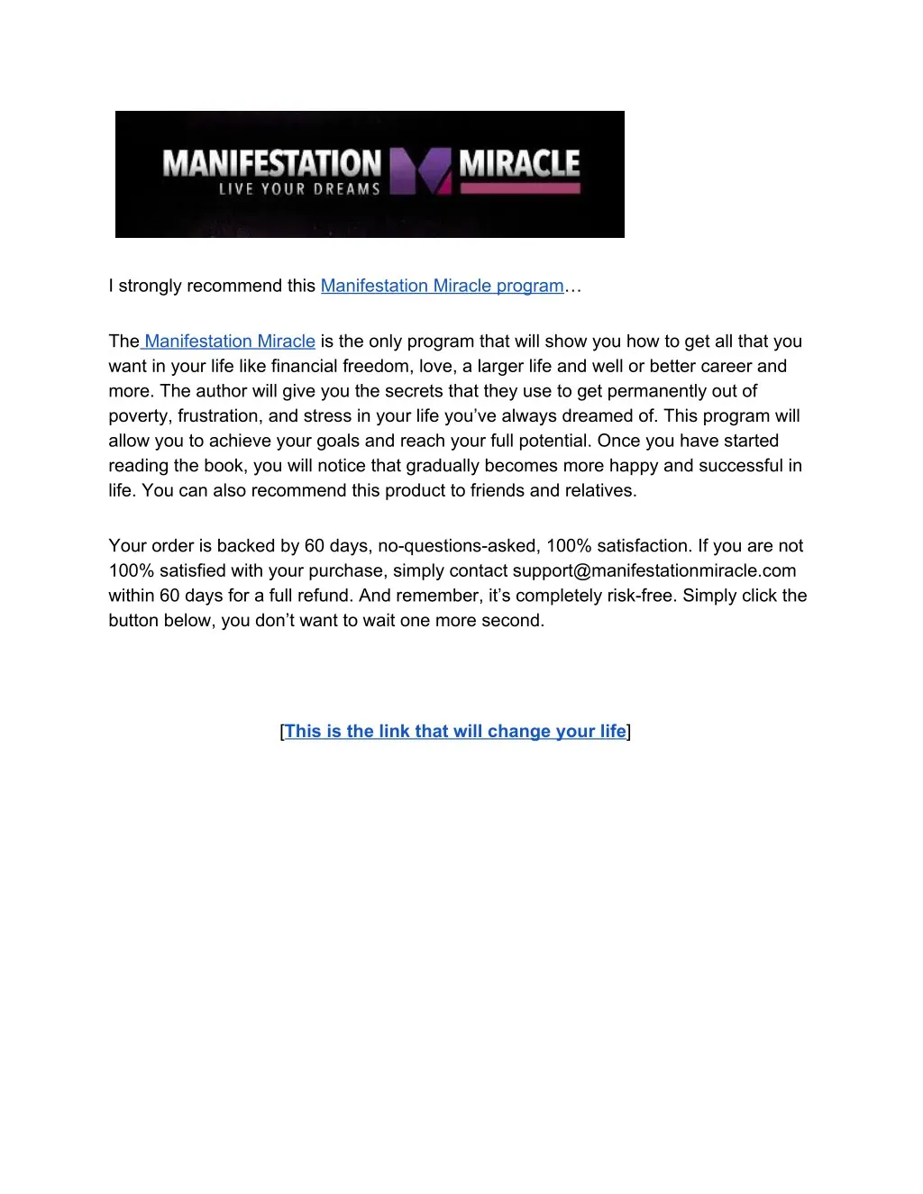 i strongly recommend this manifestation miracle