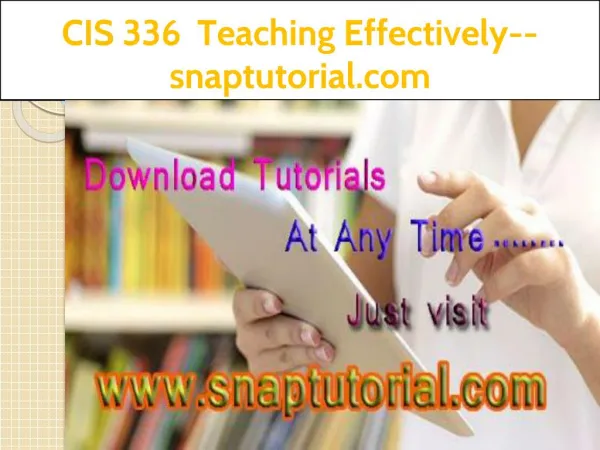 CIS 336 Inspiring Innovation--snaptutorial.com