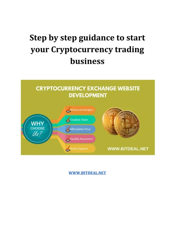 Step by step guidance to start your Cryptocurrency trading business