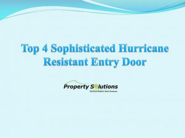 Top 4 Sophisticated Hurricane Resistant Entry Door