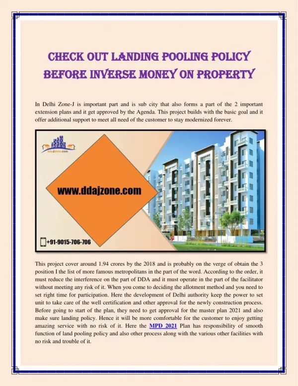 Check Out Landing Pooling Policy Before Inverse Money On Property