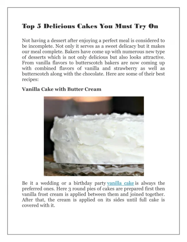 Vanilla Cake The Baking ChocolaTess