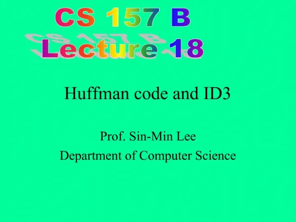 Huffman code and ID3