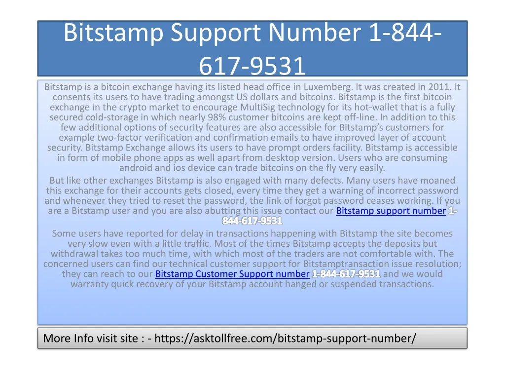 bitstamp support number 1 844 617 9531 bitstamp