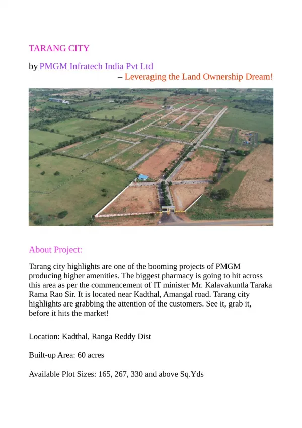 PMGM Infratech India Pvt Ltd-Best Lands for sale at Affordable Prices|Leveraging the Land Ownership Dream