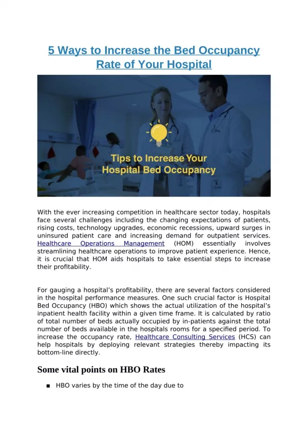 5 Ways to Increase the Bed Occupancy Rate of Your Hospital