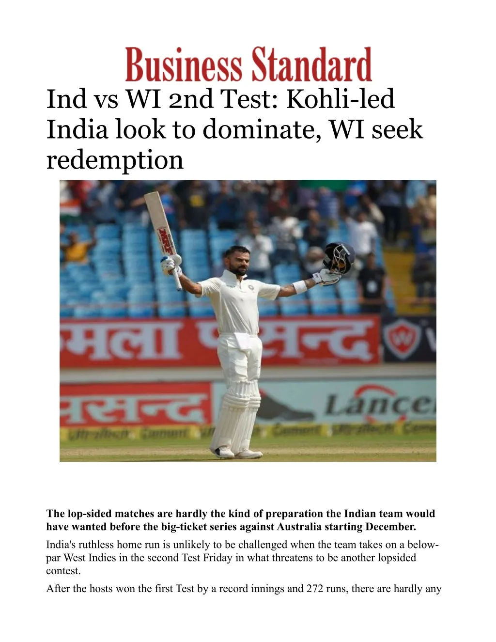 ind vs wi 2nd test kohli led india look