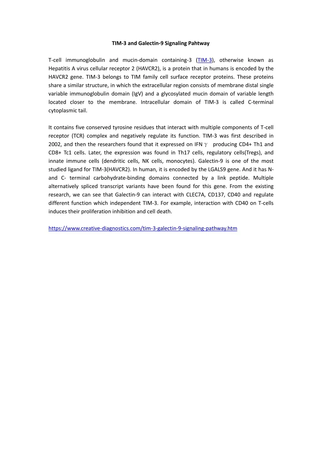 tim 3 and galectin 9 signaling pahtway