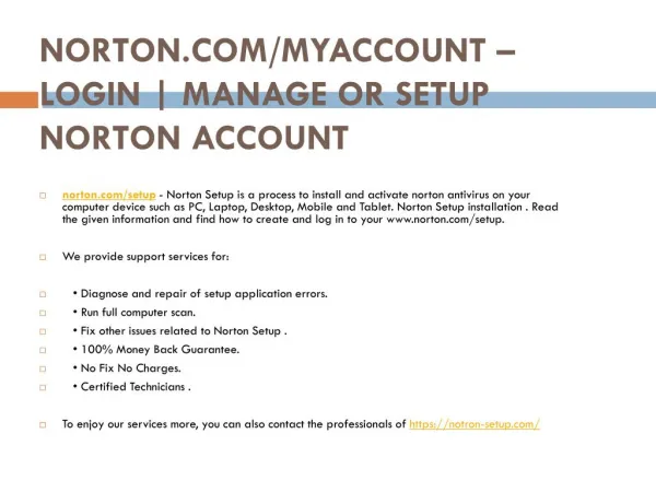 norton com myaccount login manage or setup norton account