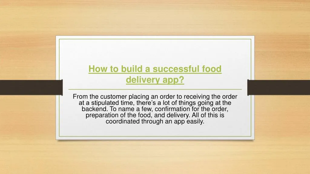 how to build a successful food delivery app