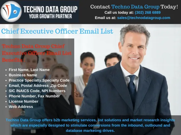 Chief Executive Officer Email List | CEO Marketing Lists | CEO Email Database