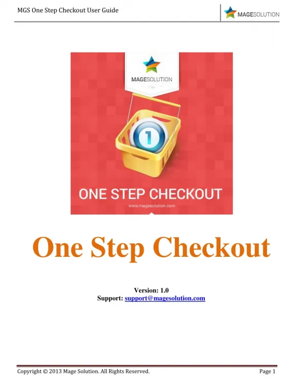 Magento One Step Checkout By Magesolution