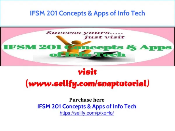 IFSM 201 Concepts & Apps of Info Tech