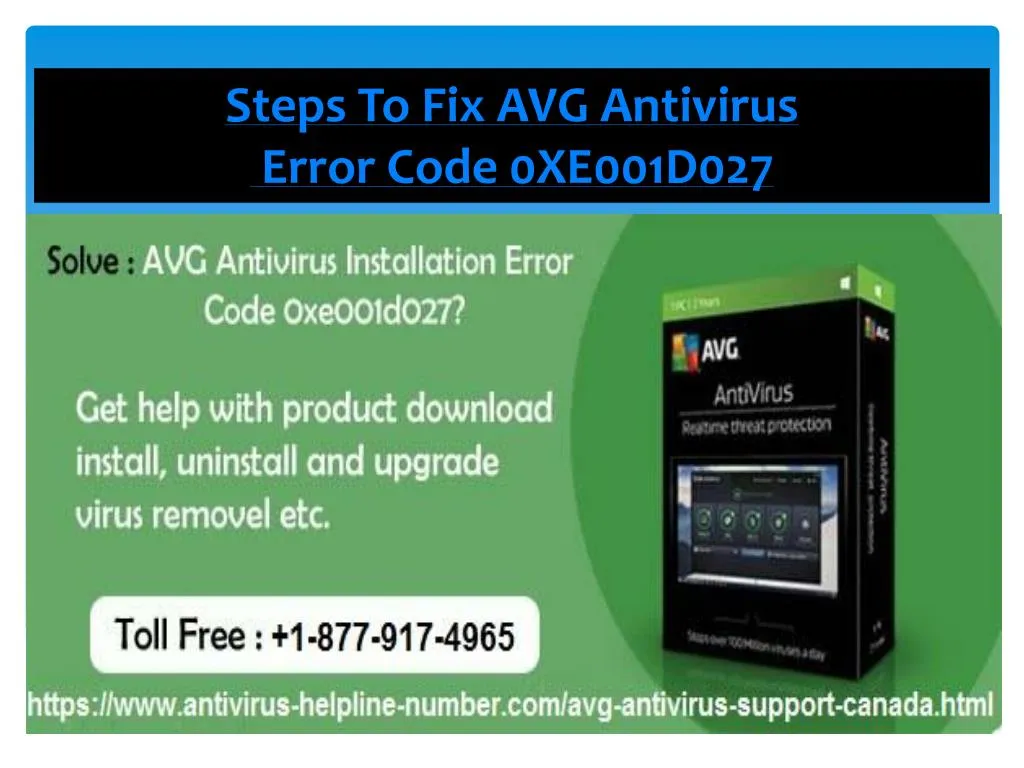 steps to fix avg antivirus error code 0xe001d027
