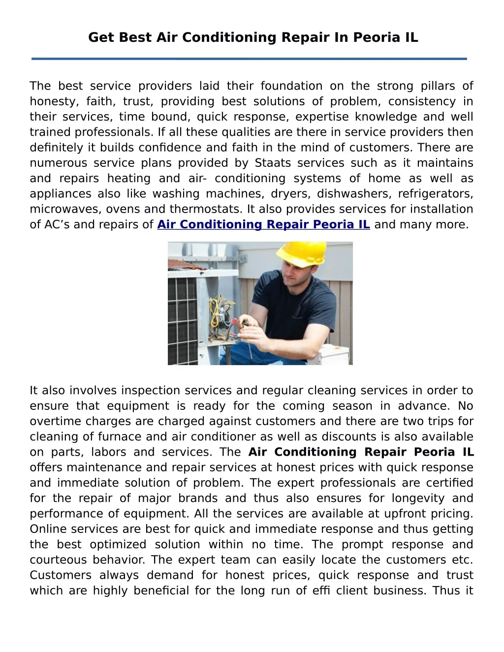 get best air conditioning repair in peoria il