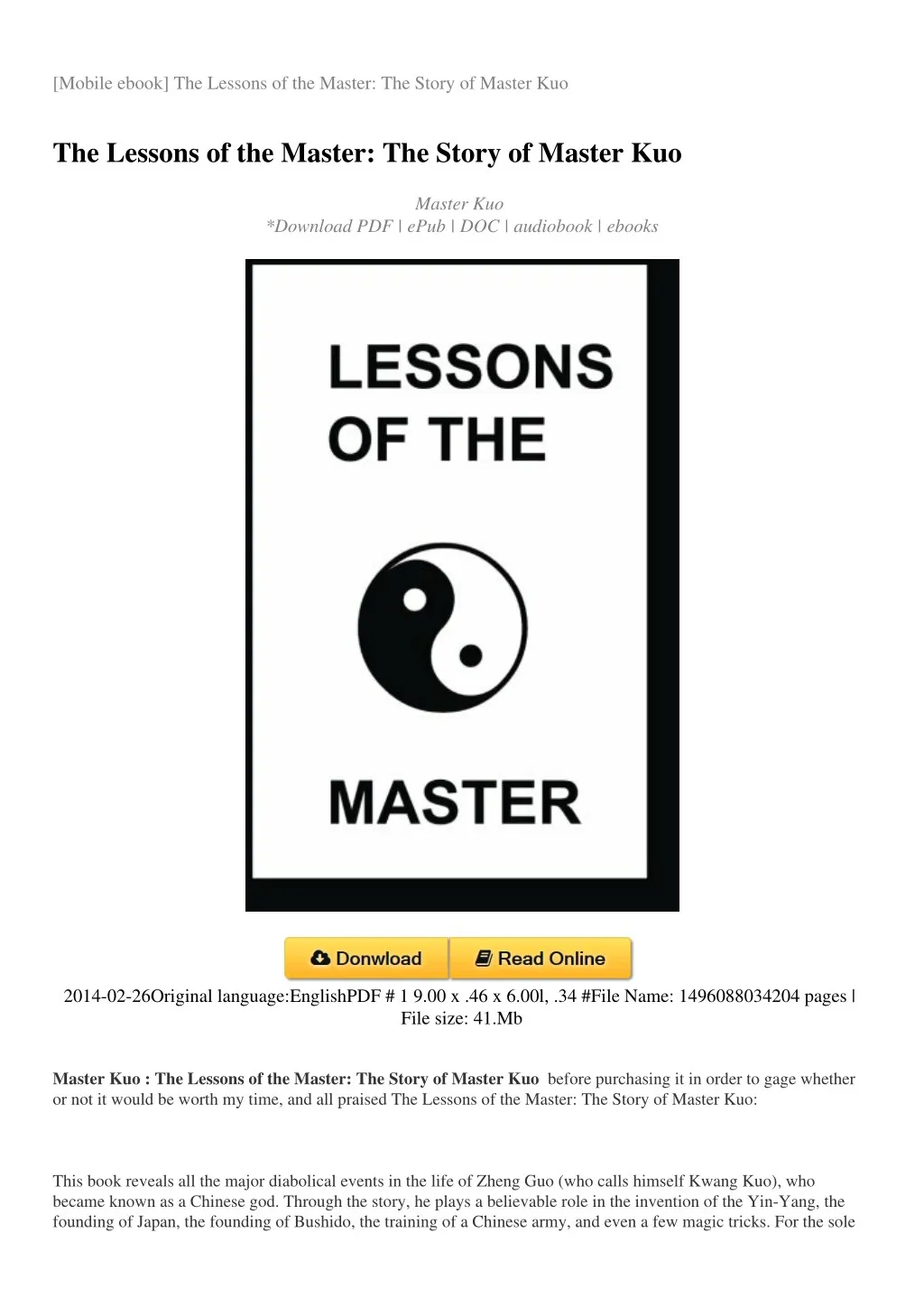 mobile ebook the lessons of the master the story