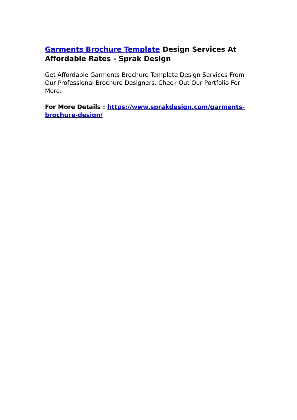 garments brochure template design services