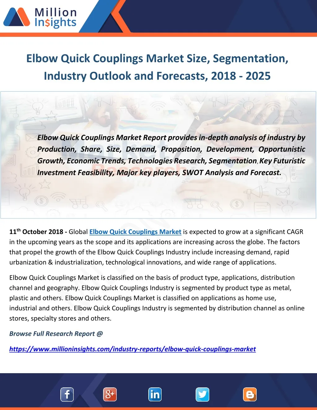 elbow quick couplings market size segmentation