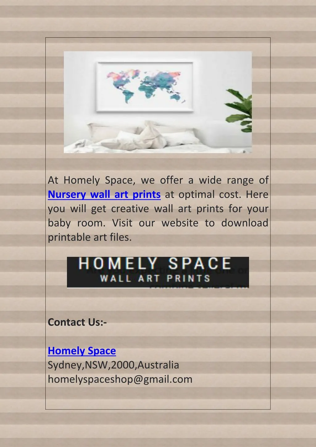 at homely space we offer a wide range of nursery