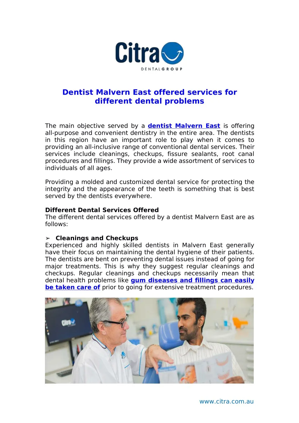 dentist malvern east offered services