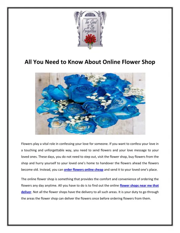 All You Need to Know About Online Flower Shop