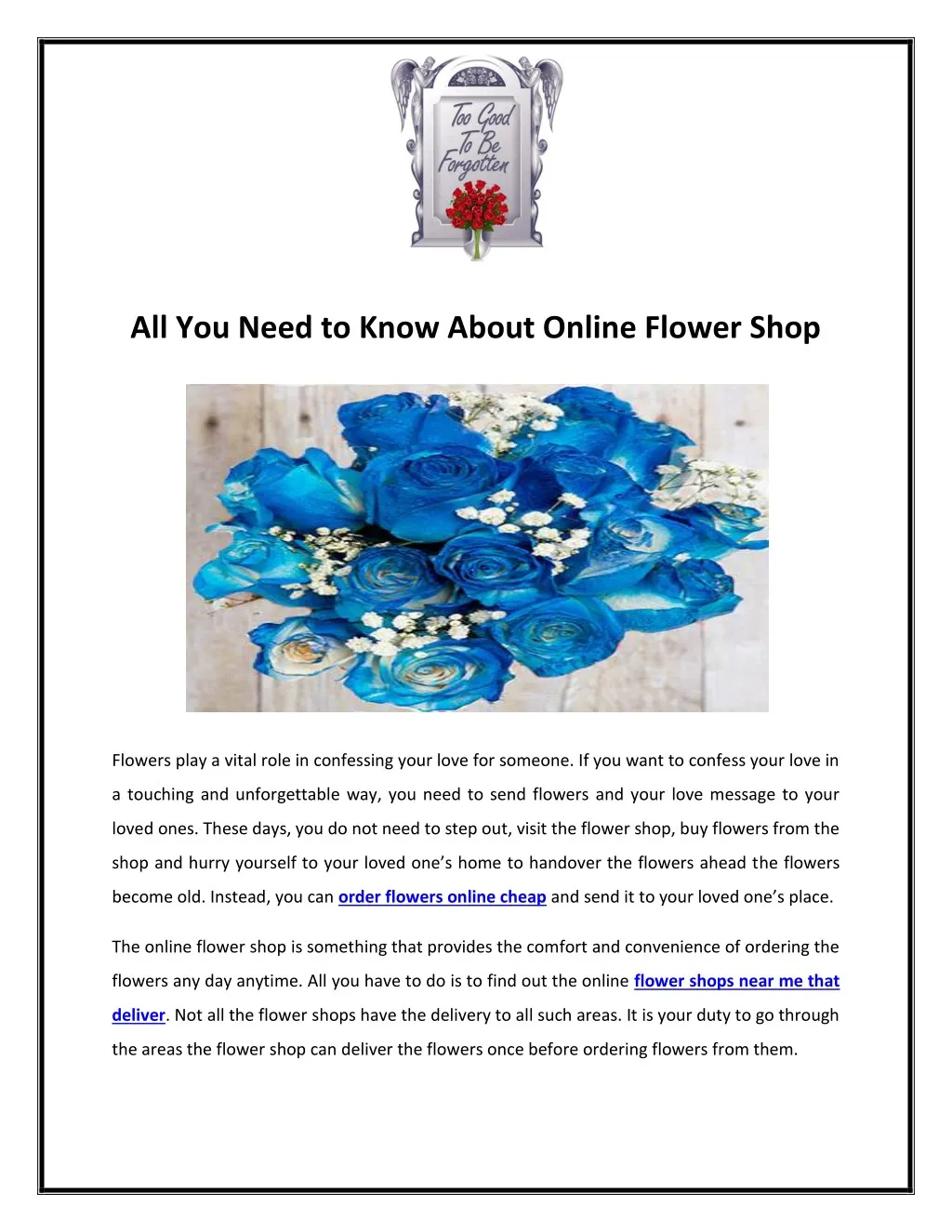 all you need to know about online flower shop