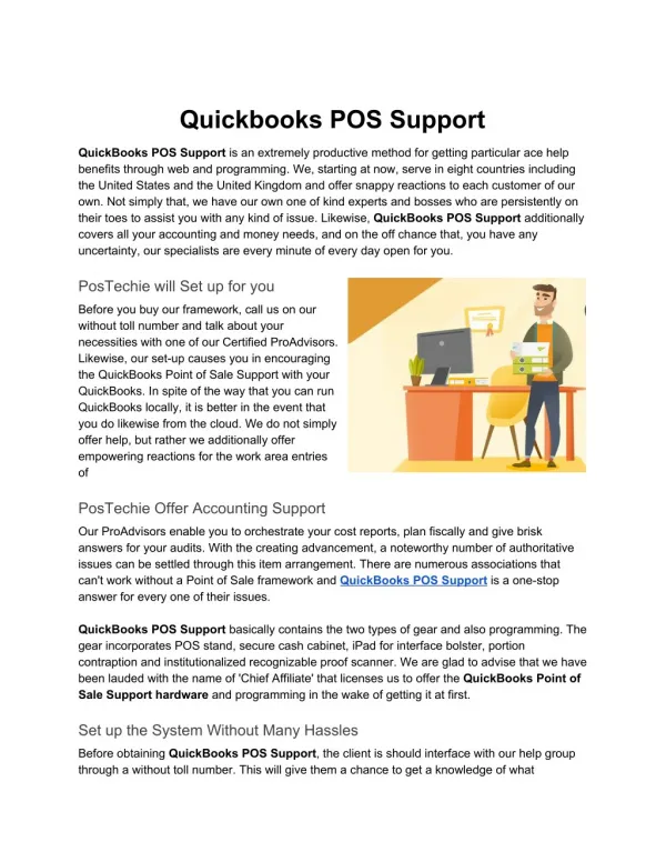 Quісkbооkѕ POS Support - Point of Sale Support by PosTechie